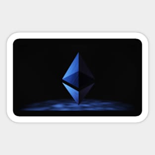 Ethereum logo ina dark backdrop, cryptocurrency Sticker